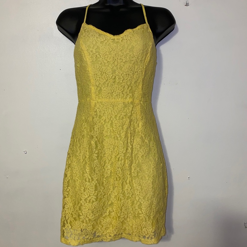Forever 21 Yellow Lace Dress